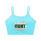 Spaghetti Strap Yoga Sports Bra in blue with &