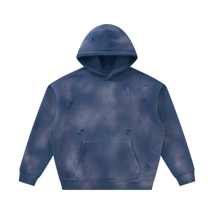 Unisex Sunfade Frayed Fleece Hoodie