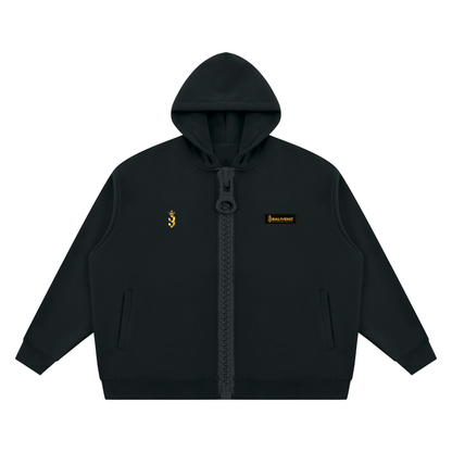 Baliveno Oversized Fleece Chunky-Zip Hoodie