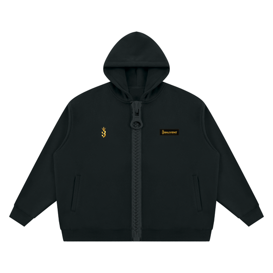 Baliveno Oversized Fleece Chunky-Zip Hoodie