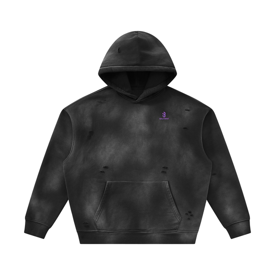 Unisex Sunfade Frayed Fleece Hoodie