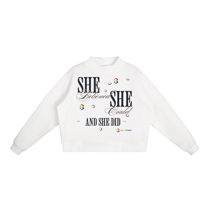 Essential Fleece Mock-Neck Crew Sweatshirt
