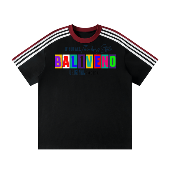 Baliveno Unisex Colorblock Striped T Shirt Cotton Blend
