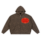 Unisex Leopard Print Waffle Full Zip Hoodie