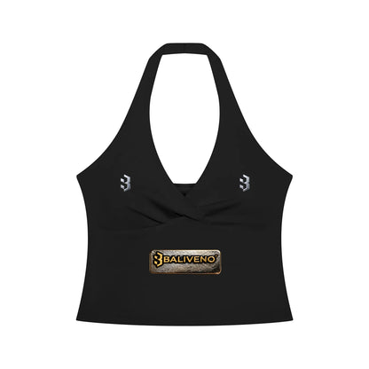 Baliveno Women’s Ruched Halter Yoga Tank Top