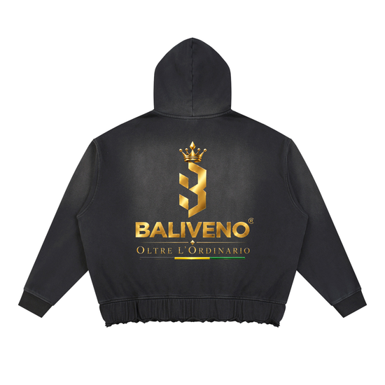 Baliveno Unisex Sunfade Ripped Boxy Hoodie