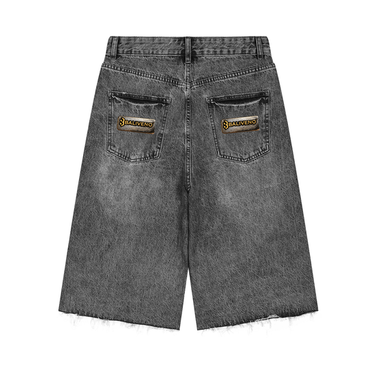 Baliveno Men’s Vintage Wide Leg Denim Shorts