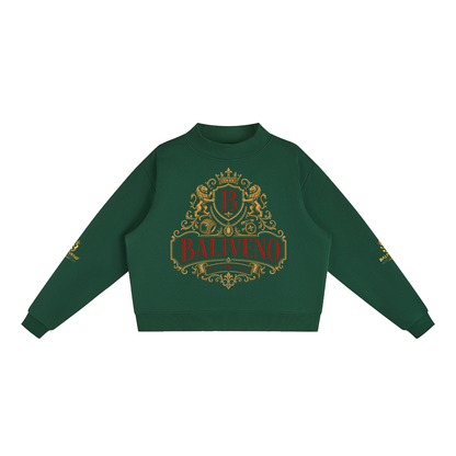Baliveno Premium Essential Fleece Mock-Neck Crew Sweatshirt