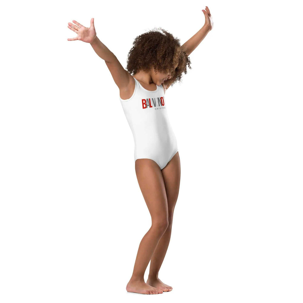 Baliveno Kids Printed One-Piece Swimsuit – Polyester SwimwearBaliveno Kids Printed One-Piece Swimsuit – Polyester SwimwearThis girls' swimsuit has it all - comfortable fit, elastic fabric, and a deep-colored print that won't fade in the sun and water. The double-layered front, bias bind[Bal]