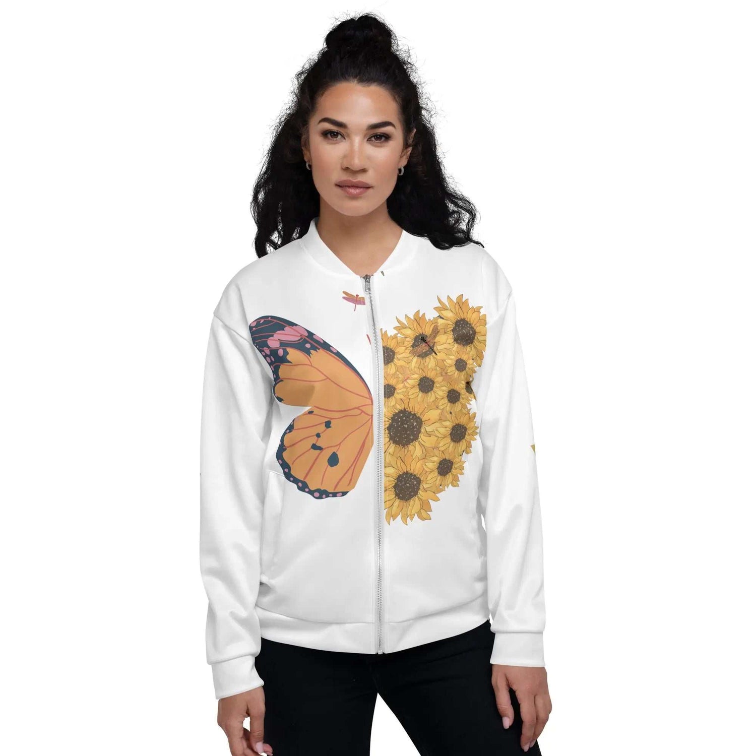 Secret Of ButterflySecret Of Butterfly Bomber JacketAdd a little zing to your wardrobe with this vibrant All-Over Print Bomber Jacket. Wear it on a basic t-shirt, or layer it on top of a warm hoodie—it’ll look great e[Bal]