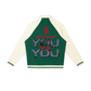 Contrast Raglan Sleeve Baseball Jacket