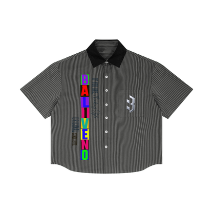 Baliveno Vibrant Unisex Striped Boxy Contrast Collar Shirt
