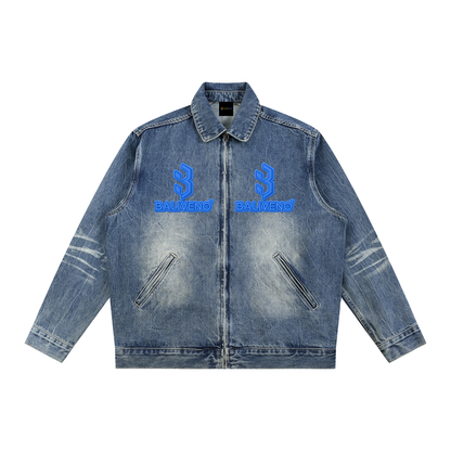 BALIVENO Vintage-Wash Zip-Up Denim Jacket — Studio 05