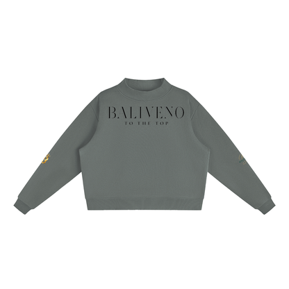 BALIVENO Minimalist Essential Fleece Mock-Neck Crew Sweatshirt — Studio 02
