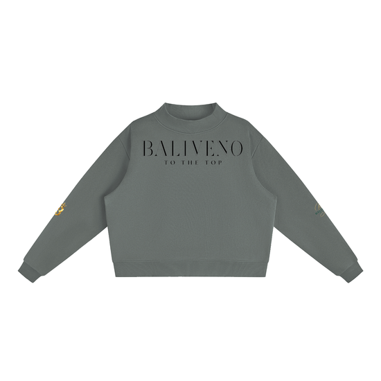 BALIVENO Minimalist Essential Fleece Mock-Neck Crew Sweatshirt — Studio 02