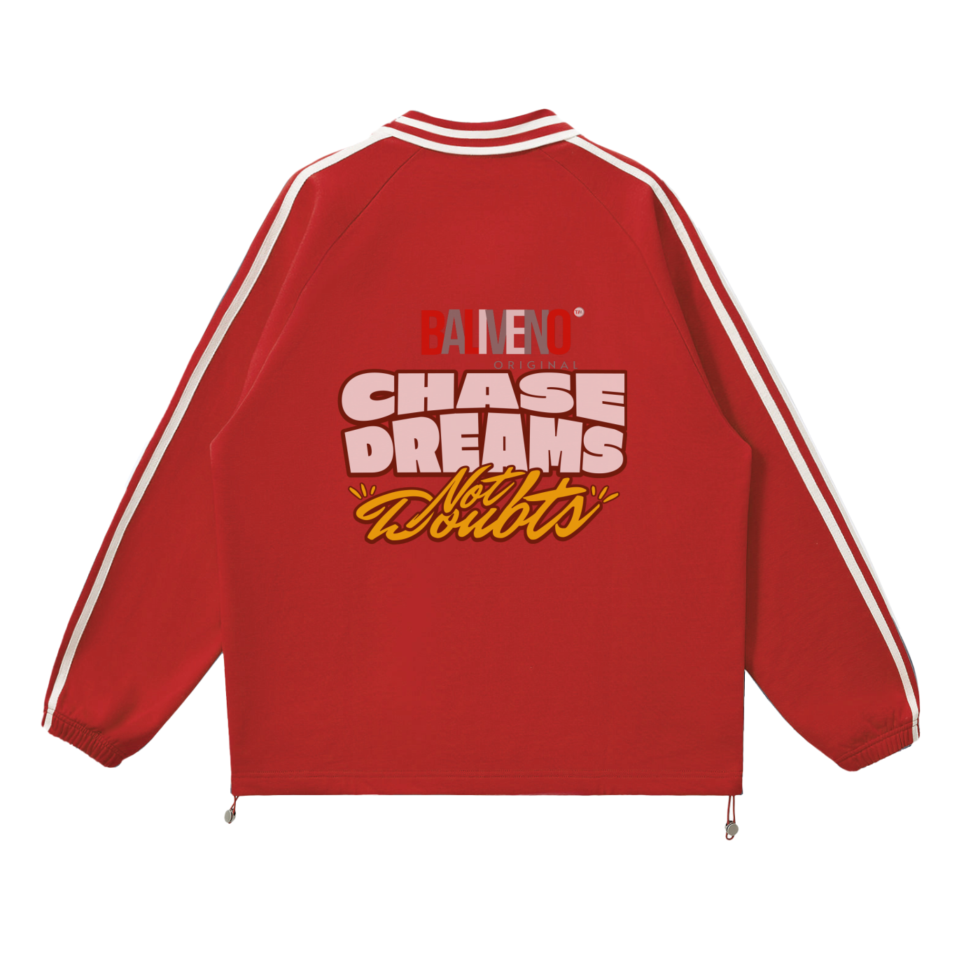 Contrast Striped Lapel Collar Sweatshirt