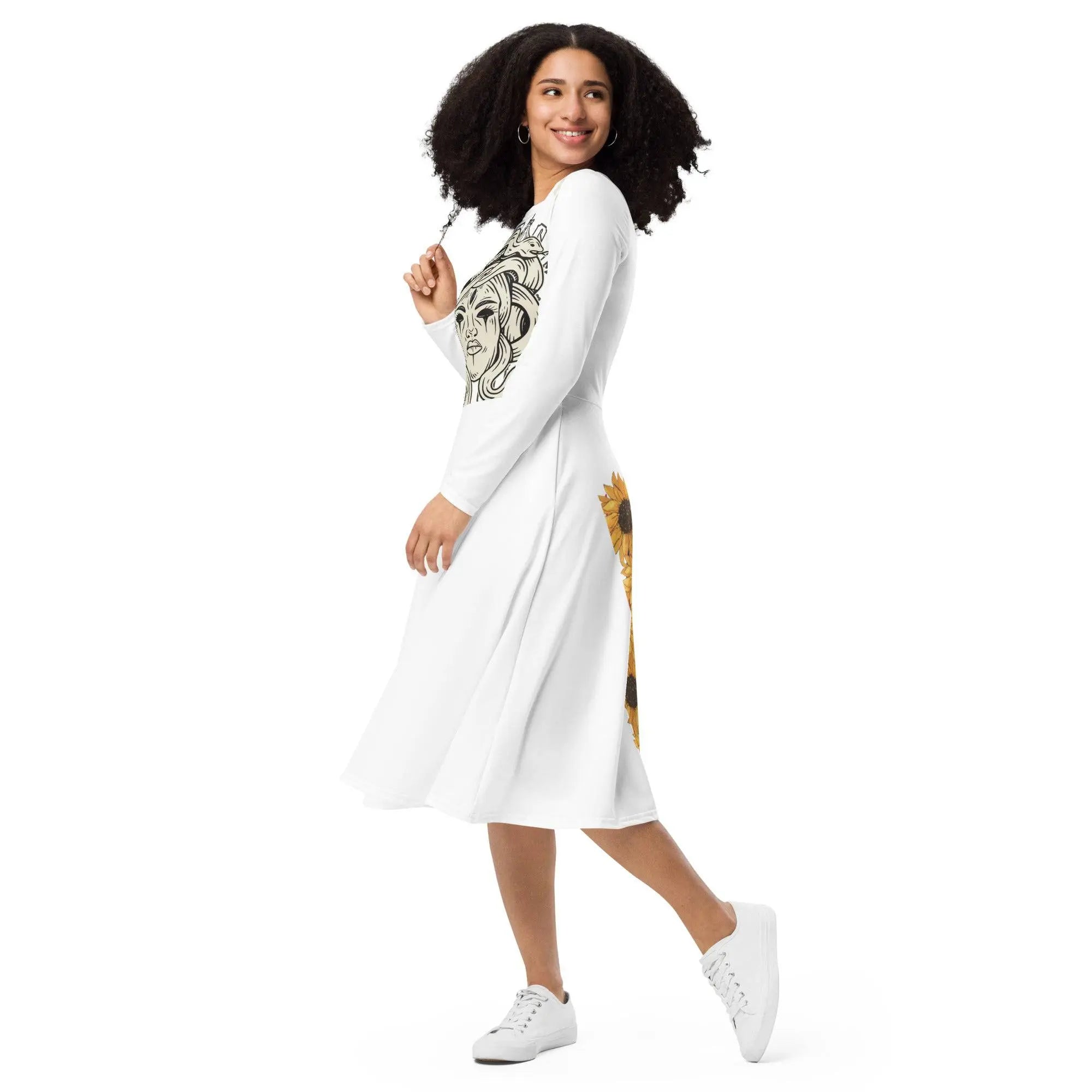 Medusa long sleeve midi dress - BALIVENO