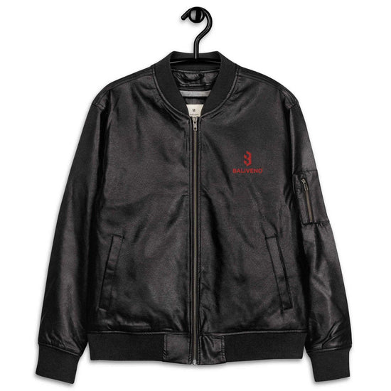 Leather Bomber JacketLeather Bomber JacketElevate your wardrobe with timeless style and sophistication with our Leather Bomber Jacket. Crafted from high-quality 100% PU leather, this classic piece is a must-[Bal]