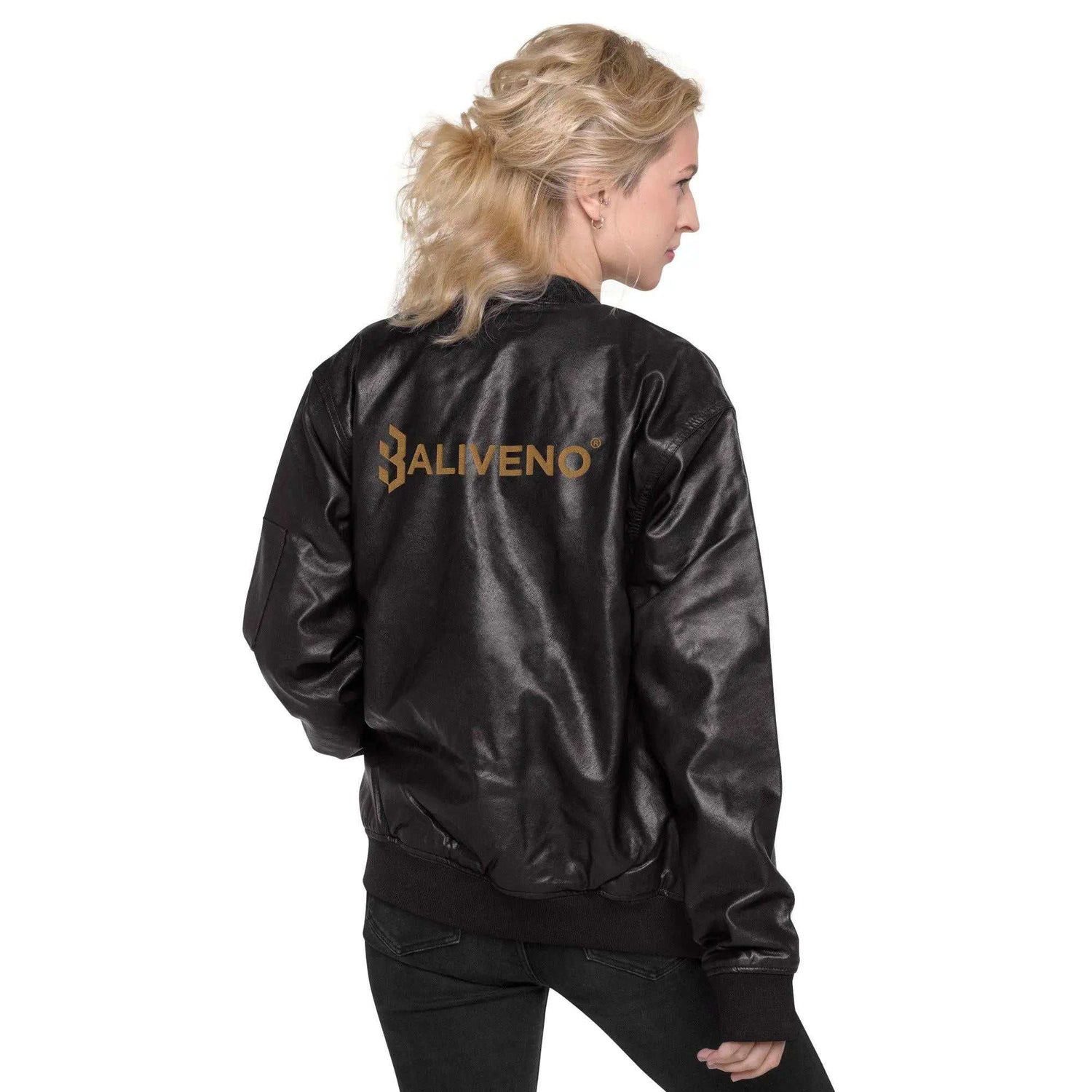 Leather Bomber JacketLeather Bomber JacketElevate your wardrobe with timeless style and sophistication with our Leather Bomber Jacket. Crafted from high-quality 100% PU leather, this classic piece is a must-[Bal]