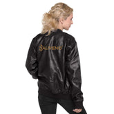 Leather Bomber JacketLeather Bomber JacketElevate your wardrobe with timeless style and sophistication with our Leather Bomber Jacket. Crafted from high-quality 100% PU leather, this classic piece is a must-[Bal]