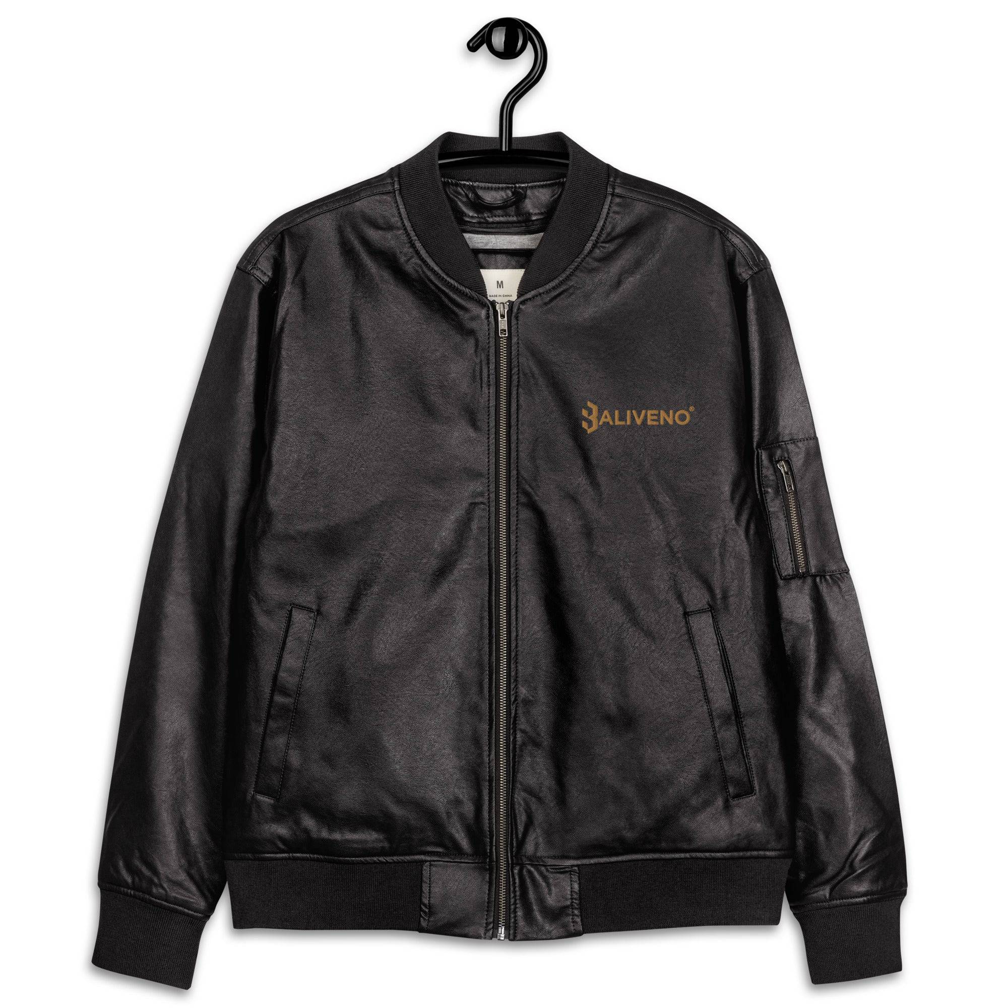 Leather Bomber Jacket - BALIVENO