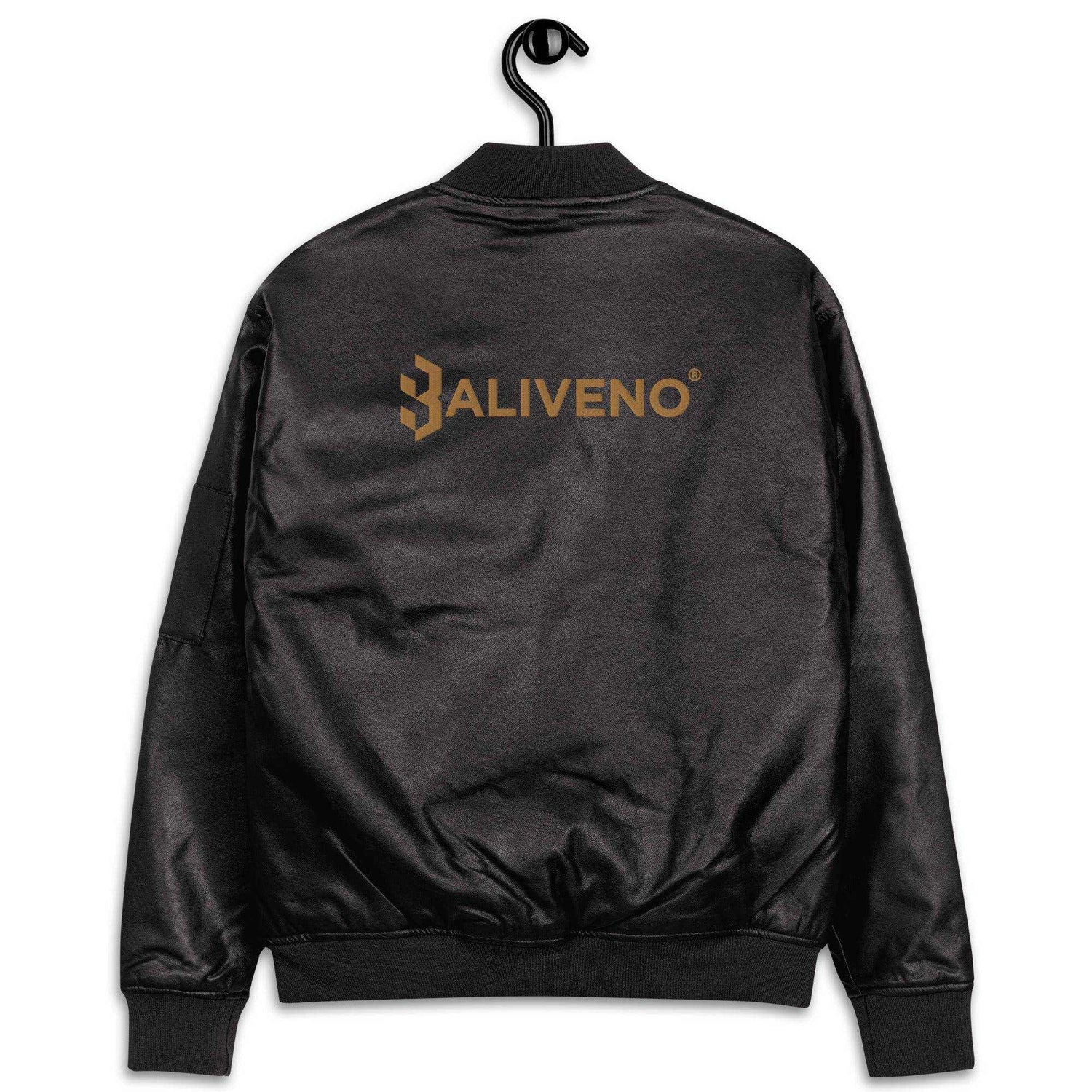 Leather Bomber JacketLeather Bomber JacketElevate your wardrobe with timeless style and sophistication with our Leather Bomber Jacket. Crafted from high-quality 100% PU leather, this classic piece is a must-[Bal]