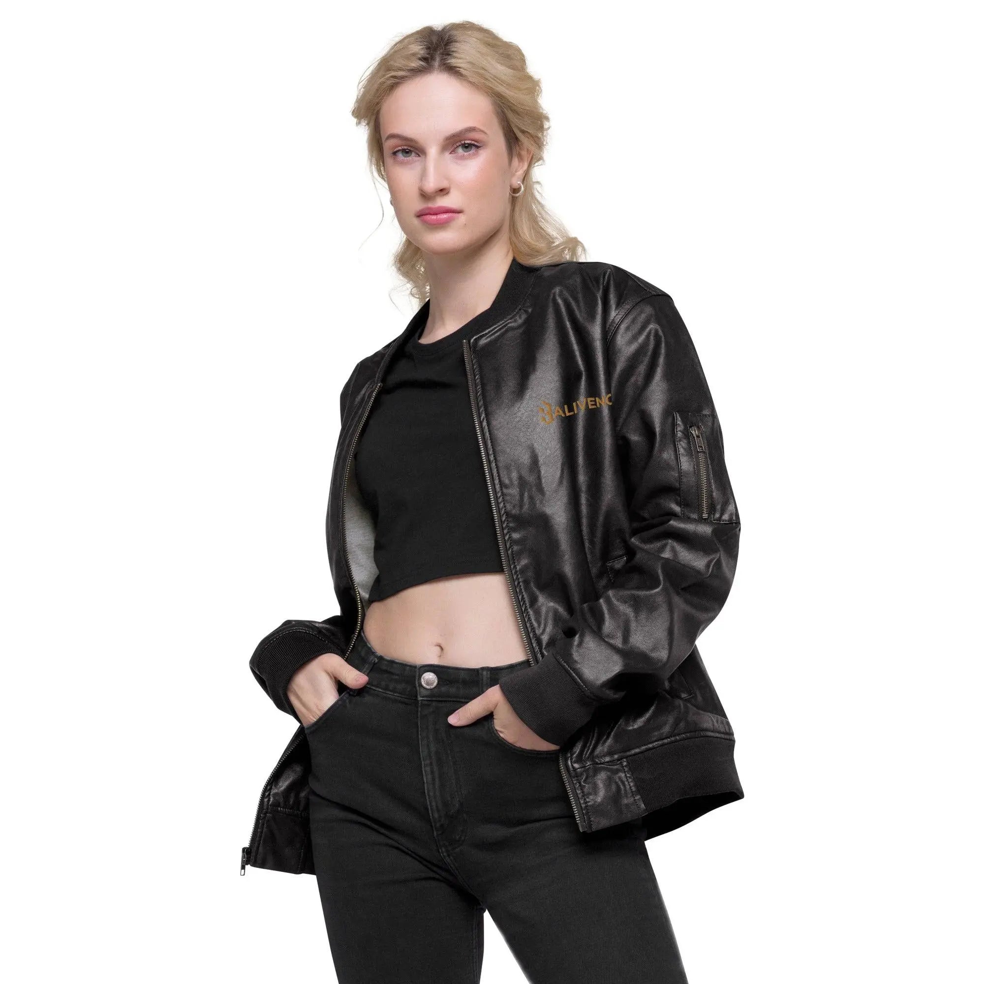 Leather Bomber Jacket - BALIVENO