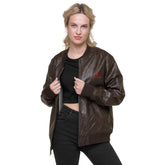 Leather Bomber JacketLeather Bomber JacketElevate your wardrobe with timeless style and sophistication with our Leather Bomber Jacket. Crafted from high-quality 100% PU leather, this classic piece is a must-[Bal]