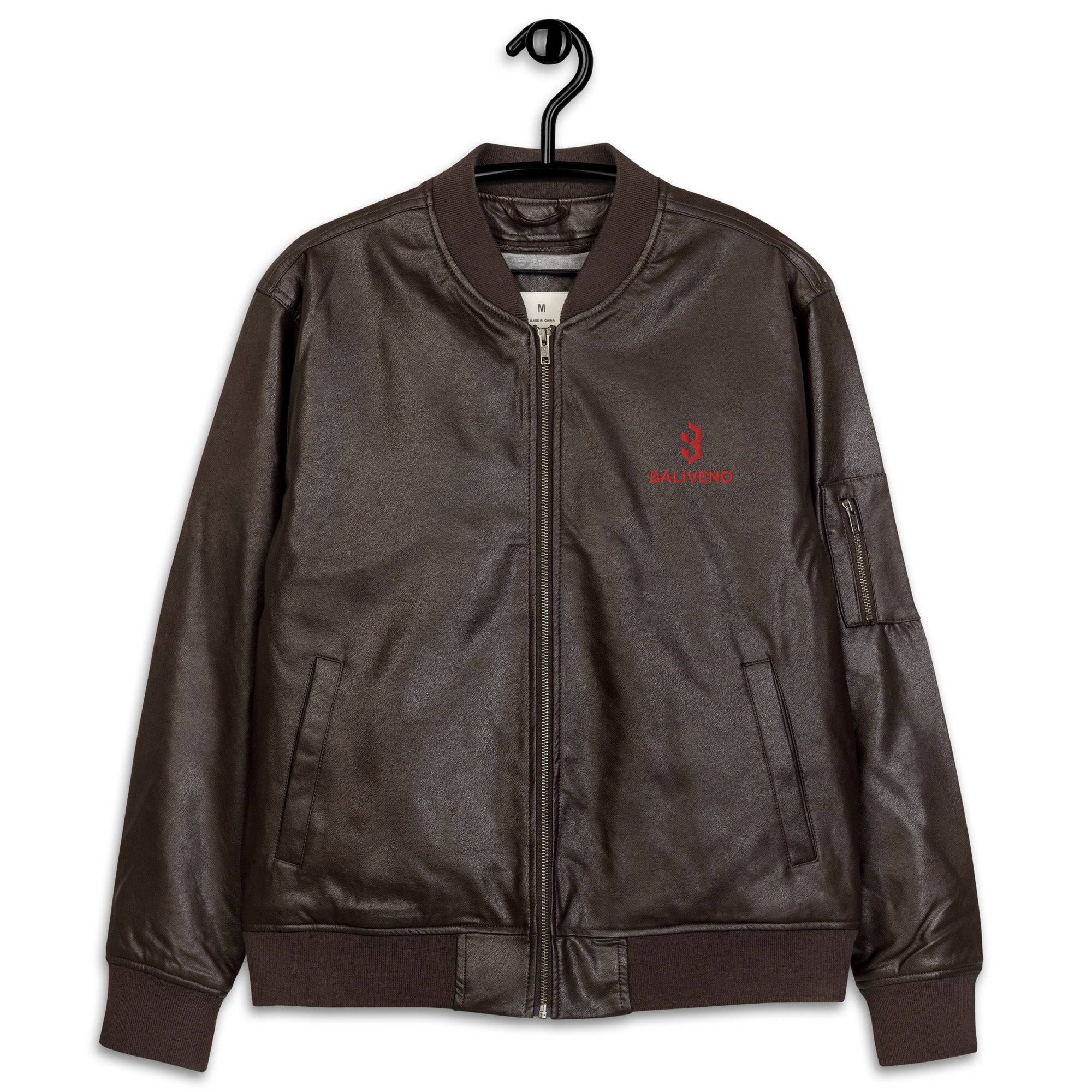 Leather Bomber Jacket - BALIVENO