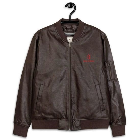 Leather Bomber JacketLeather Bomber JacketElevate your wardrobe with timeless style and sophistication with our Leather Bomber Jacket. Crafted from high-quality 100% PU leather, this classic piece is a must-[Bal]