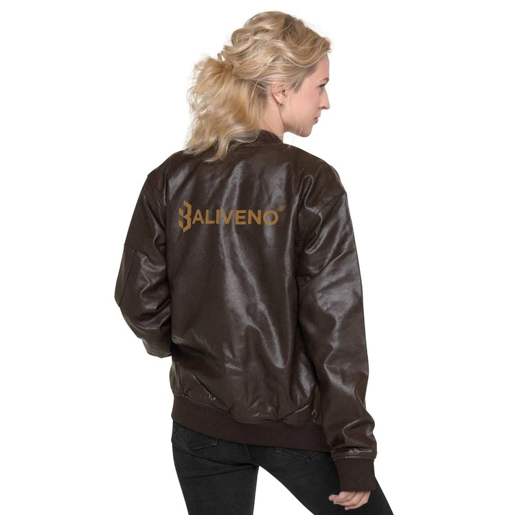 Leather Bomber JacketLeather Bomber JacketElevate your wardrobe with timeless style and sophistication with our Leather Bomber Jacket. Crafted from high-quality 100% PU leather, this classic piece is a must-[Bal]