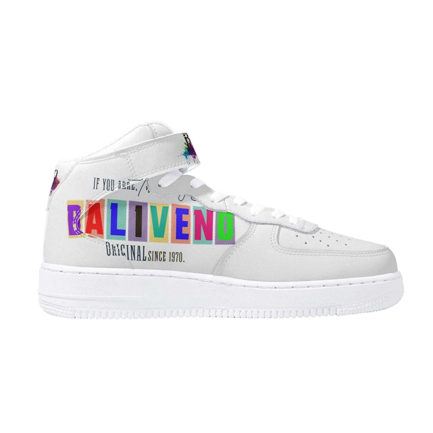 Baliveno UnisexBaliveno Unisex High Top Leather Sneakers* Custom all-over printed shoes with lace-up and velcro closure construction for a snug fit.* Made of high-quality eco-friendly PU upper to keep your shoes clean, wa[Bal]