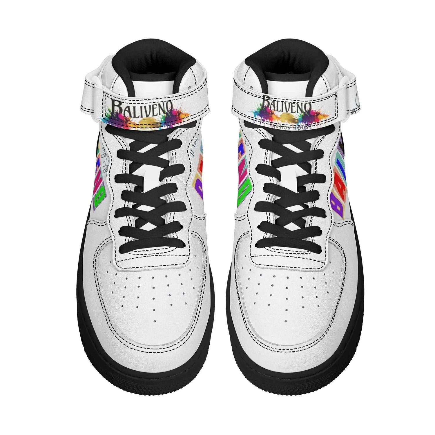 Baliveno UnisexBaliveno Unisex High Top Leather Sneakers* Custom all-over printed shoes with lace-up and velcro closure construction for a snug fit.* Made of high-quality eco-friendly PU upper to keep your shoes clean, wa[Bal]