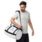 All-over print gym bagAll-over print gym bagPump up your workout style with the All-Over Print Gym Bag. This 100% polyester duffel features a bold, eye-catching allover print design that will turn heads at the[Bal]