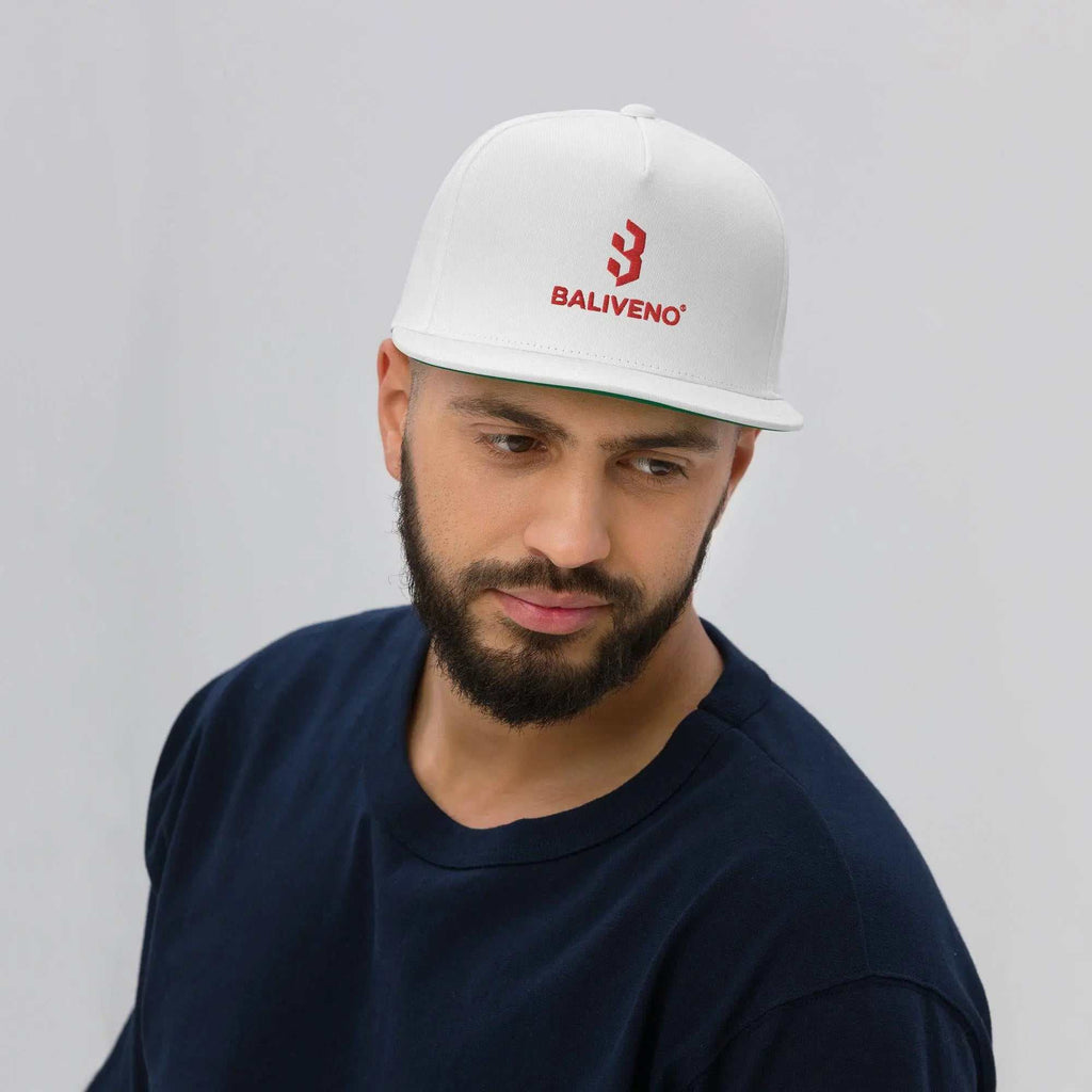 Men Flat Bill CapMen Flat Bill CapElevate your style with our Men's Flat Bill Cap, a timeless classic with a modern twist. Designed for those who appreciate high-profile fits and a pop of color, this[Bal]