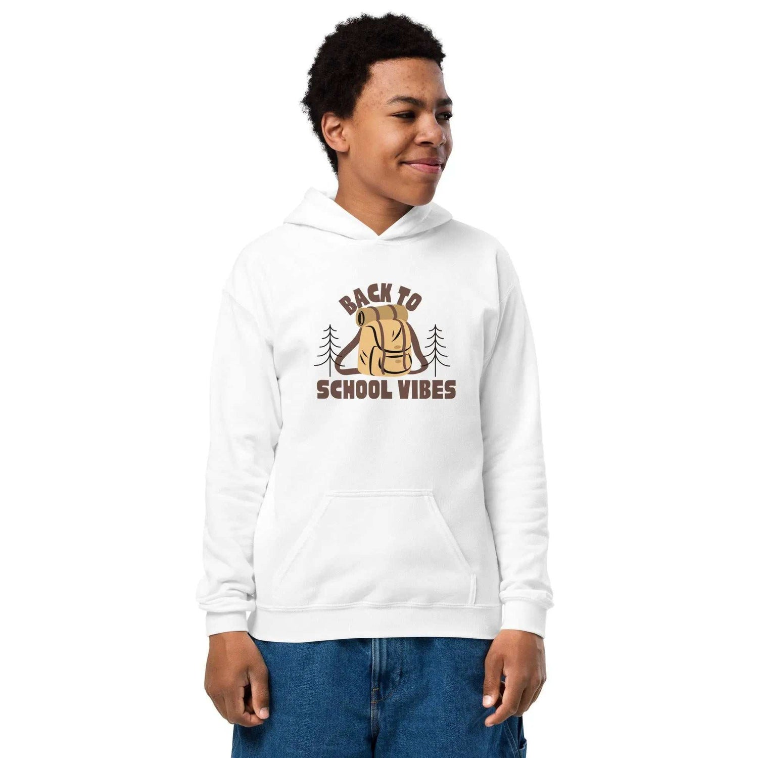 Back To SchoolBack To School Vibes HoodieKeep kids warm and comfortable all school year long with the Back To School Vibes Kids Hoodie. This durable yet soft youth hoodie is built for busy, active children [Bal]