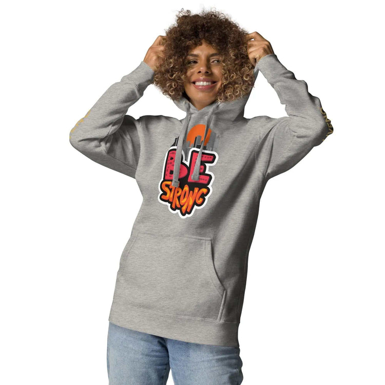 Be Strong HoodieBe Strong HoodieStay motivated and comfortable all year round in the soft Be Strong Cotton Poly Fleece Unisex Pullover Hoodie Sweatshirt. This cozy hooded pullover features an empow[Bal]