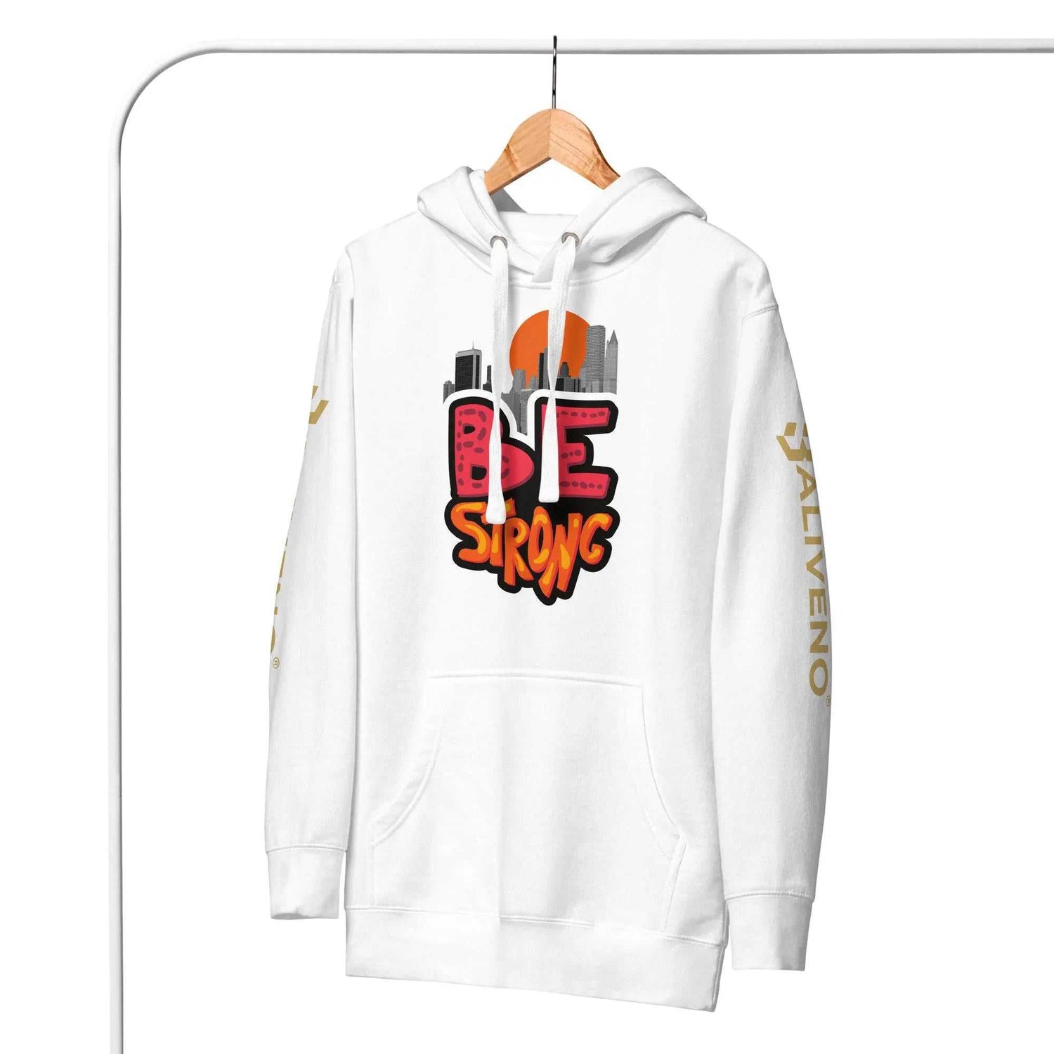 Be Strong HoodieBe Strong HoodieStay motivated and comfortable all year round in the soft Be Strong Cotton Poly Fleece Unisex Pullover Hoodie Sweatshirt. This cozy hooded pullover features an empow[Bal]