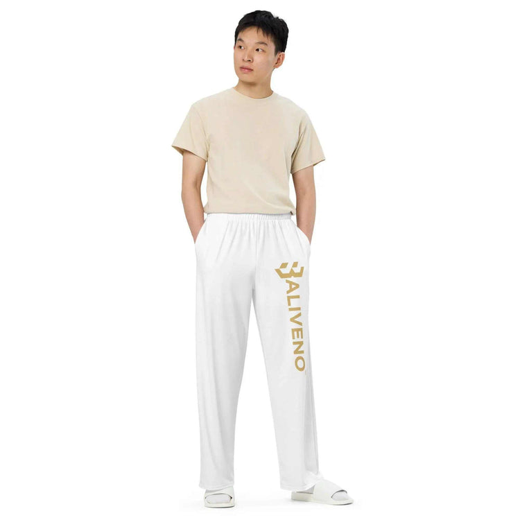 All-over printAll-over print wide-leg pantsUpgrade your loungewear with the trendy All-Over Print Wide-Leg Pants. These stylish knit pants combine the relaxed feel of sweatpants with a fashionable all-over pr[Bal]