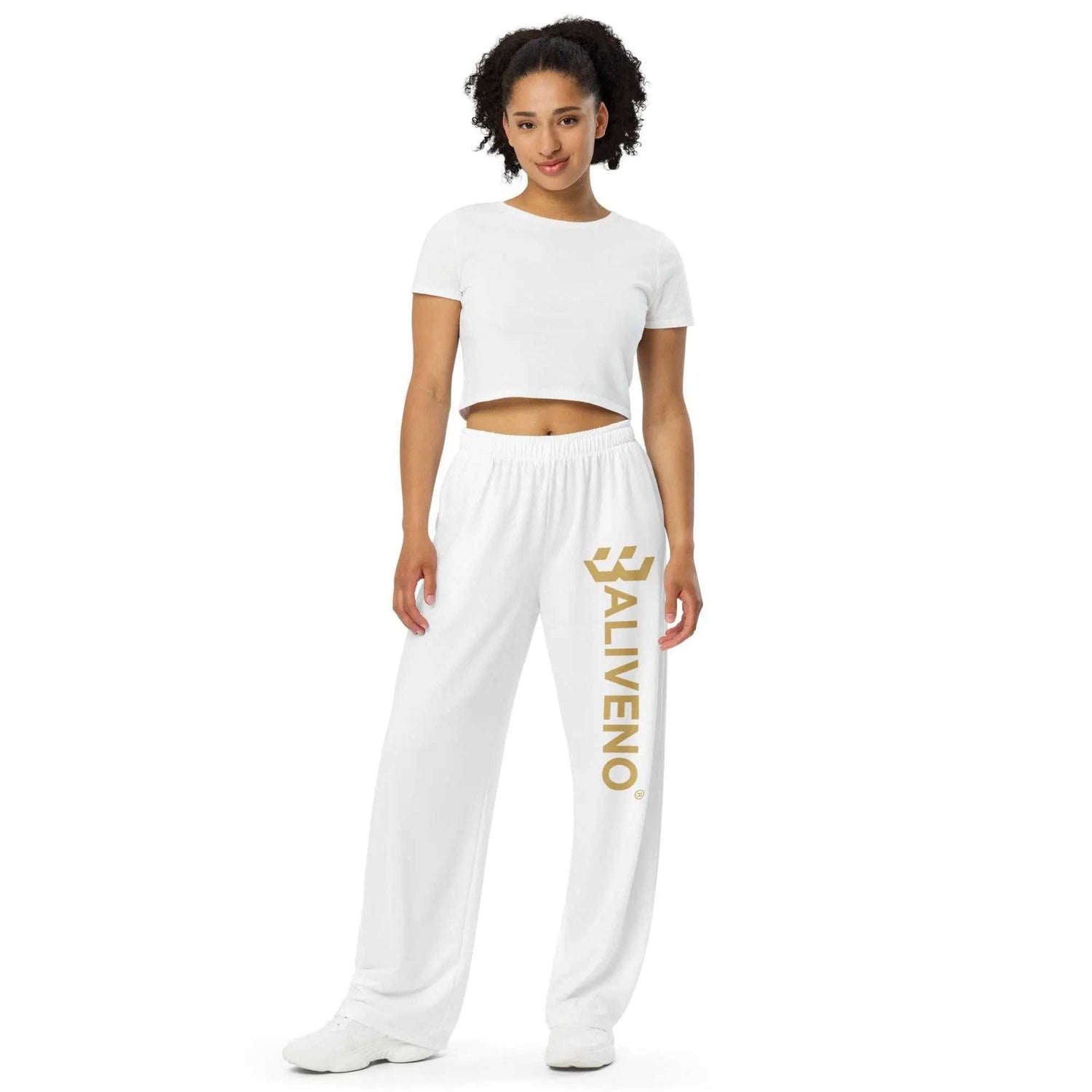 All-over printAll-over print wide-leg pantsUpgrade your loungewear with the trendy All-Over Print Wide-Leg Pants. These stylish knit pants combine the relaxed feel of sweatpants with a fashionable all-over pr[Bal]