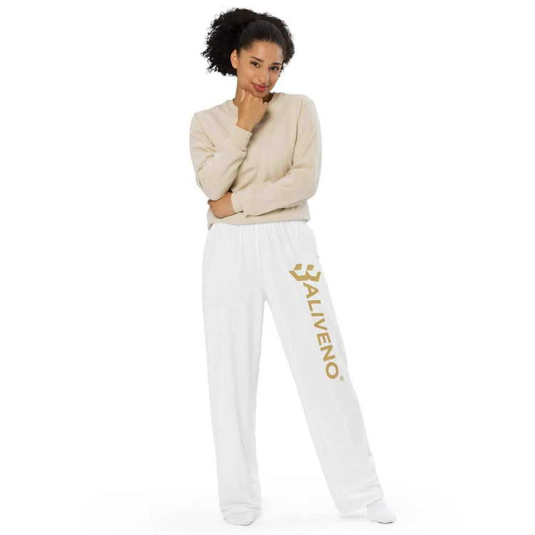 All-over printAll-over print wide-leg pantsUpgrade your loungewear with the trendy All-Over Print Wide-Leg Pants. These stylish knit pants combine the relaxed feel of sweatpants with a fashionable all-over pr[Bal]