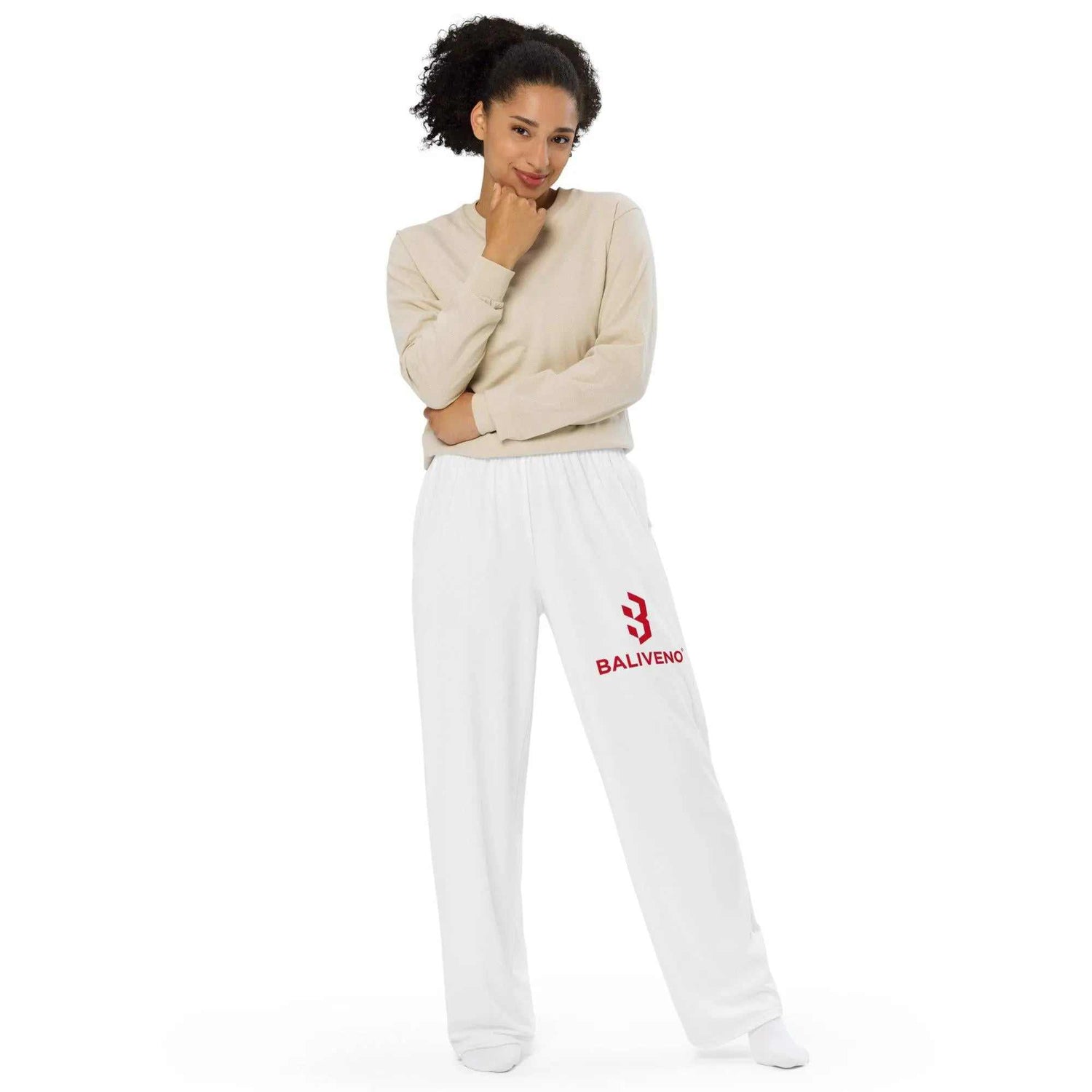 All-over printAll-over print wide-leg pantsUpgrade your loungewear with the trendy All-Over Print Wide-Leg Pants. These stylish knit pants combine the relaxed feel of sweatpants with a fashionable all-over pr[Bal]
