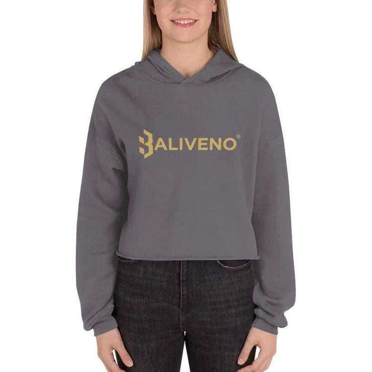 Baliveno Crop HoodieBaliveno Crop HoodieMake a stylish statement in this trend-setting Baliveno Cropped Raw Hem Drawstring Hoodie. This modern take on the classic pullover features an edgy raw hem and adju[Bal]