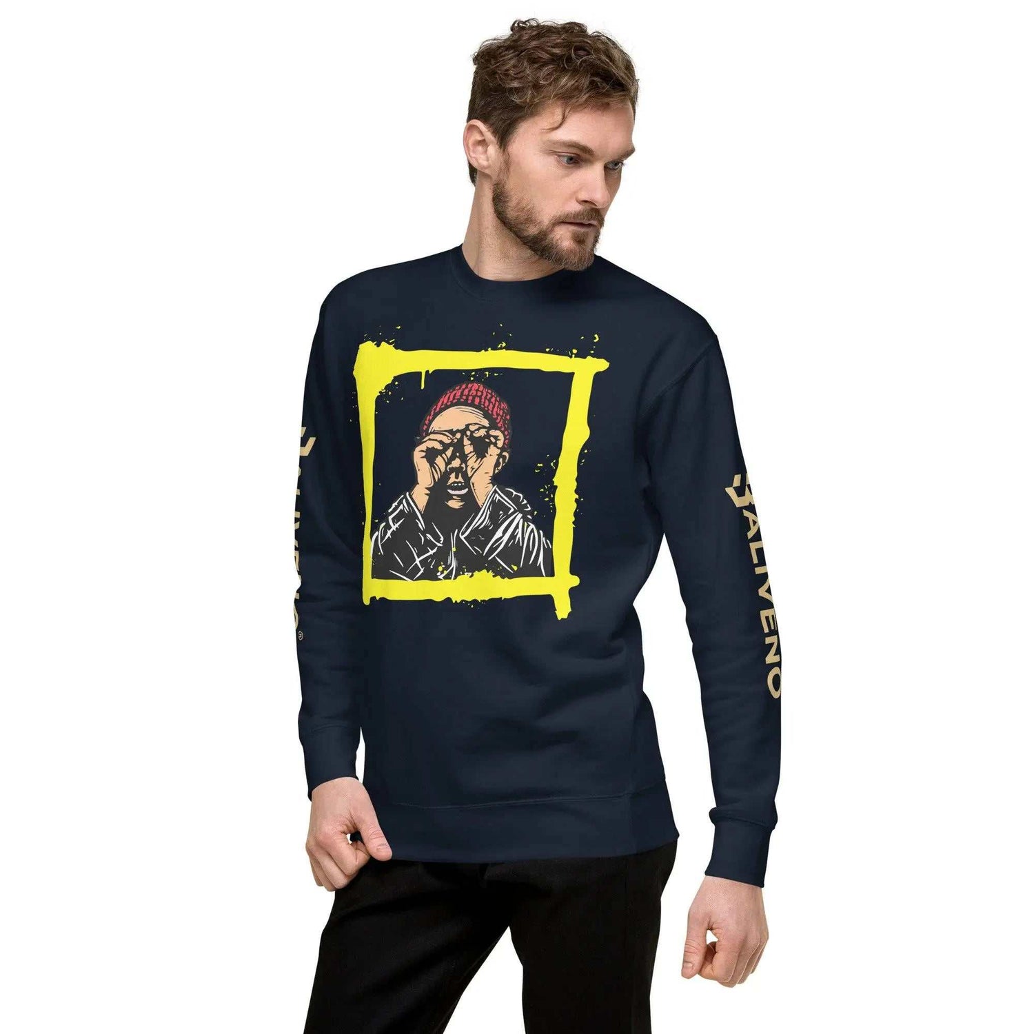 Baliveno GraffitiBaliveno Graffiti SweatshirtAdd an edgy urban vibe to your streetwear looks with the bold Baliveno Cotton Fleece Graffiti Print Crewneck Sweatshirt. This cozy crewneck sweater features an eye-c[Bal]