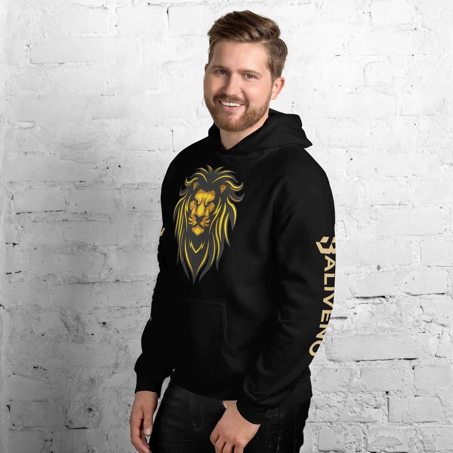 Baliveno Lion HoodieBaliveno Lion HoodieStay cozy and stylish with the ultra-soft Baliveno Lion Graphic Printed Lightweight Pullover Hoodie Sweatshirt. This casual pullover features an eye-catching lion gr[Bal]