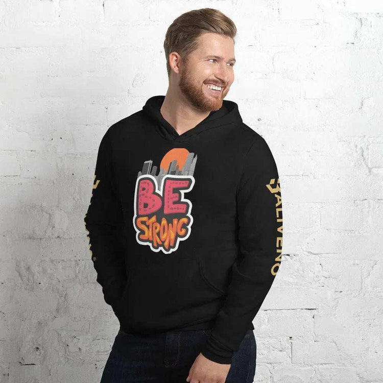 Be Strong hoodieBe Strong hoodieStay motivated and comfortable all year round in the soft Be Strong Cotton Poly Fleece Unisex Pullover Hoodie Sweatshirt. This cozy hooded pullover features an empow[Bal]