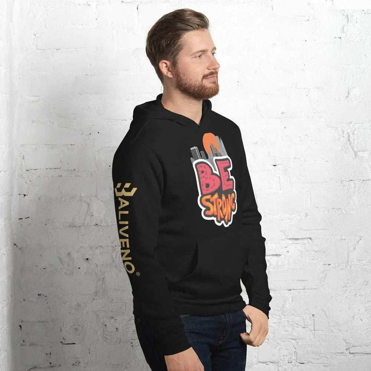 Be Strong hoodieBe Strong hoodieStay motivated and comfortable all year round in the soft Be Strong Cotton Poly Fleece Unisex Pullover Hoodie Sweatshirt. This cozy hooded pullover features an empow[Bal]