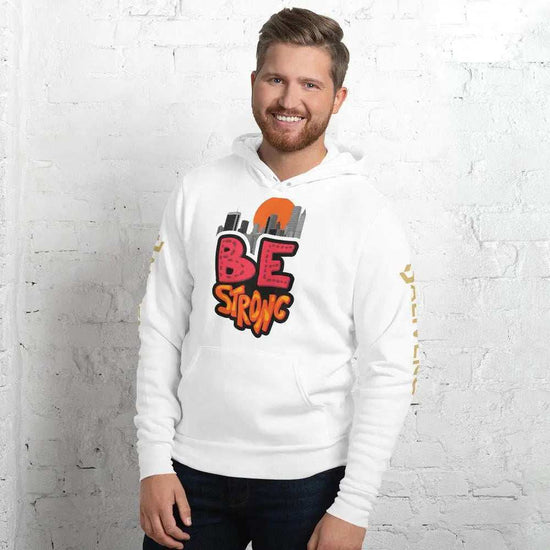 Be Strong hoodieBe Strong hoodieStay motivated and comfortable all year round in the soft Be Strong Cotton Poly Fleece Unisex Pullover Hoodie Sweatshirt. This cozy hooded pullover features an empow[Bal]