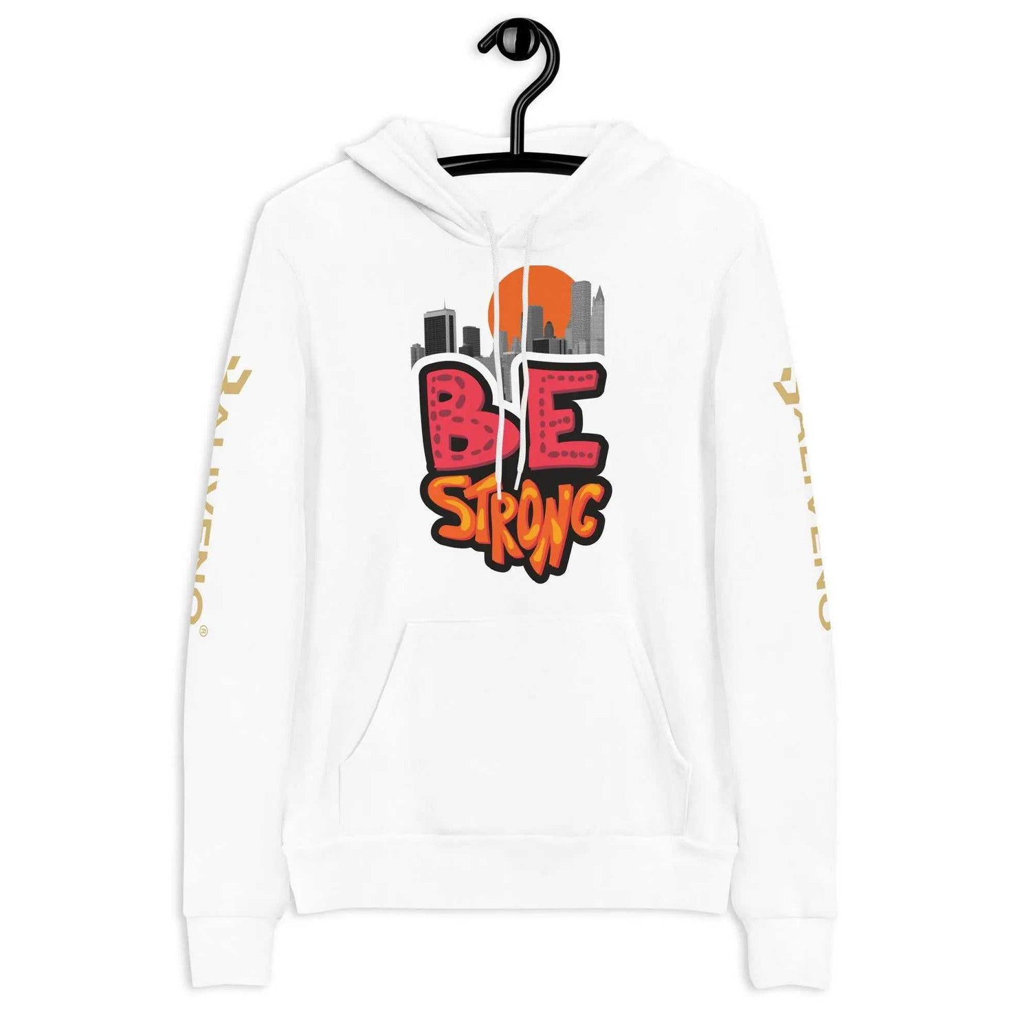 Be Strong hoodieBe Strong hoodieStay motivated and comfortable all year round in the soft Be Strong Cotton Poly Fleece Unisex Pullover Hoodie Sweatshirt. This cozy hooded pullover features an empow[Bal]