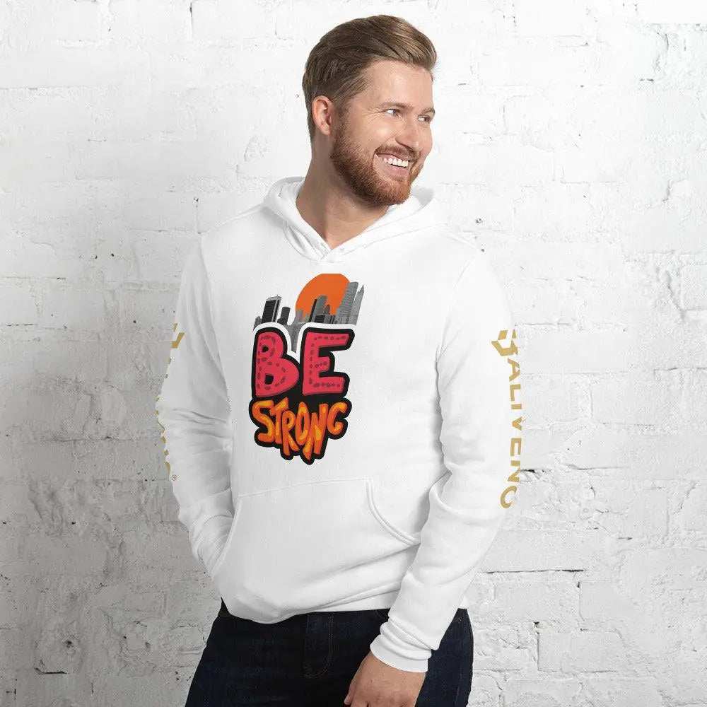 Be Strong hoodieBe Strong hoodieStay motivated and comfortable all year round in the soft Be Strong Cotton Poly Fleece Unisex Pullover Hoodie Sweatshirt. This cozy hooded pullover features an empow[Bal]